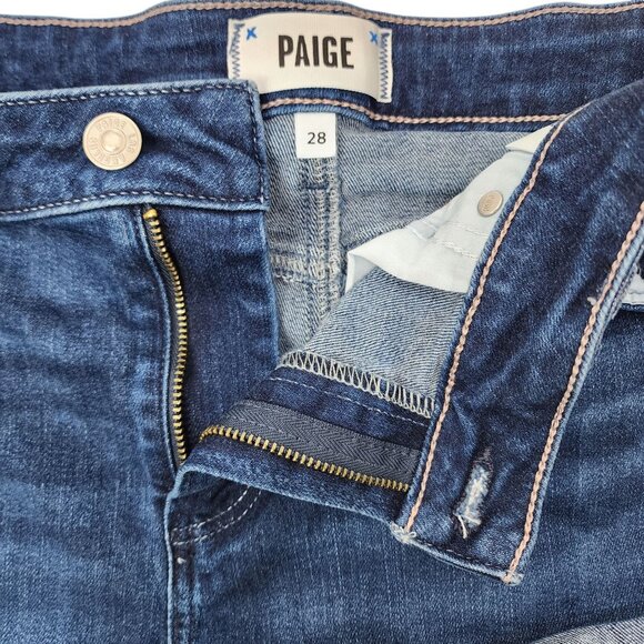 Paige Jimmy Jimmy Short Womens Denim Shorts Size 28 With Zipper & Button Closure - Picture 6 of 9